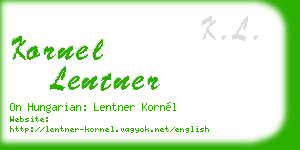 kornel lentner business card