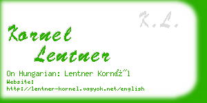 kornel lentner business card